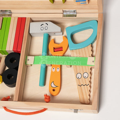 Træværktøjskasse – Læringsværktøjssæt til Børn Montessori Legetøj Tech Butik