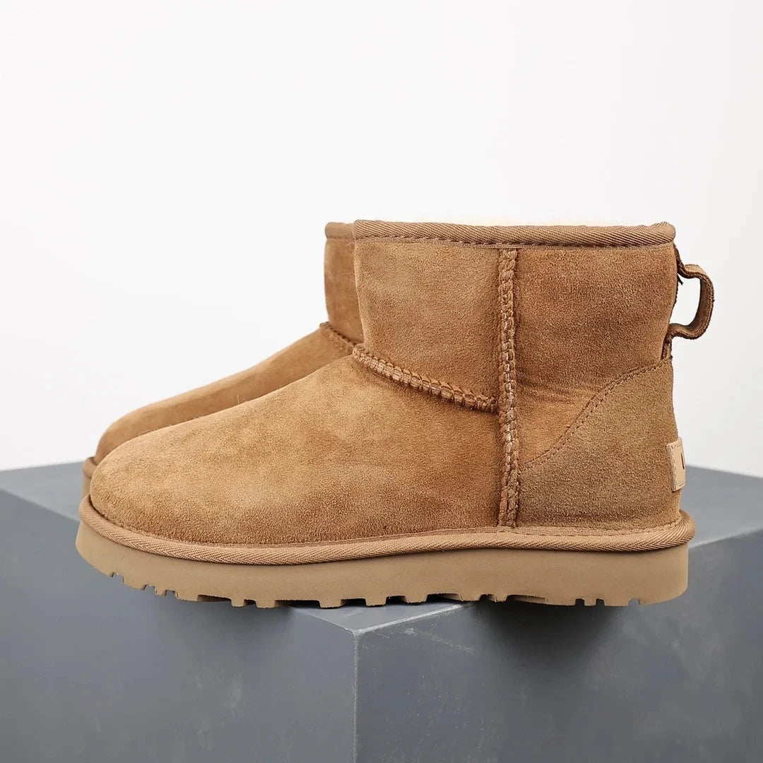 Brune Ankelstøvler Dame med Varm Pelsforing – Ultra Mini Platform Støvler Kvinders Støvler Tech Butik