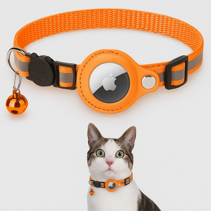 Smart GPS-sporingshalsbånd til kat – Sikkerhedsdesign med Hurtigudløser og Reflekterende Natsynlighed GPS Collars Tech Butik Orange Uden GPS tracker
