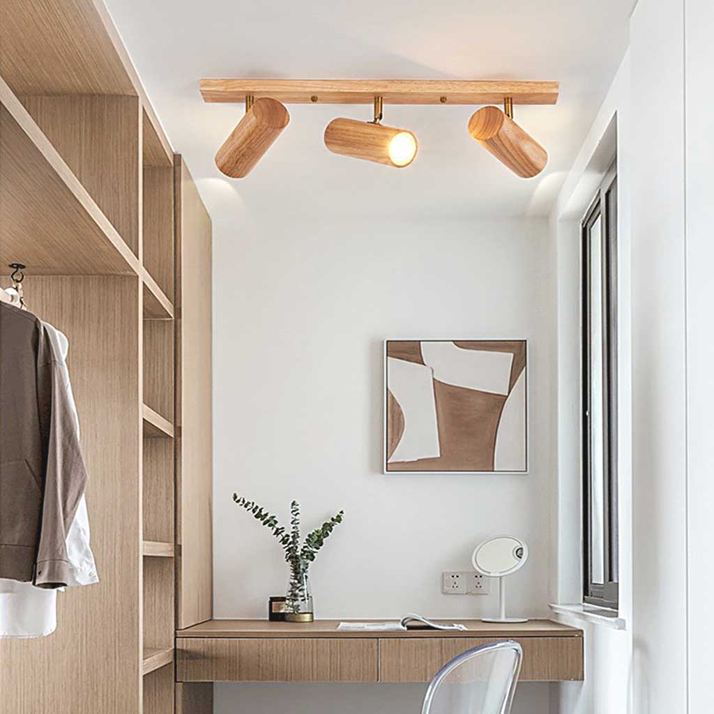 Nordisk Enkel Træ Væglampe – Justerbar LED-Spotlight til Moderne Stemningsbelysning Ceiling Lights Tech Butik