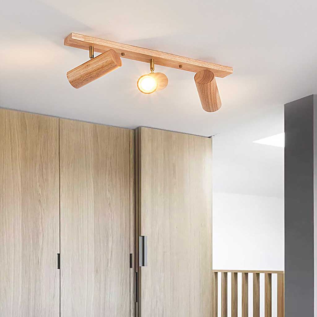 Nordisk Enkel Træ Væglampe – Justerbar LED-Spotlight til Moderne Stemningsbelysning Ceiling Lights Tech Butik