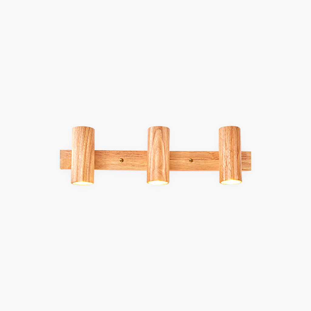 Nordisk Enkel Træ Væglampe – Justerbar LED-Spotlight til Moderne Stemningsbelysning Ceiling Lights Tech Butik Log farve 3 heads: L55cm*H15cm / L21.65'' × H5.91'' (21W)