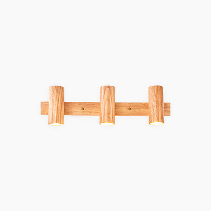 Nordisk Enkel Træ Væglampe – Justerbar LED-Spotlight til Moderne Stemningsbelysning Ceiling Lights Tech Butik Log farve 3 heads: L55cm*H15cm / L21.65'' × H5.91'' (21W)