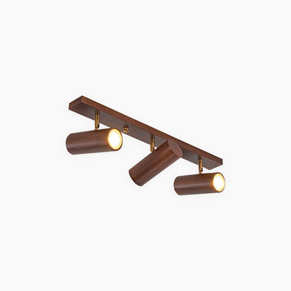 Nordisk Enkel Træ Væglampe – Justerbar LED-Spotlight til Moderne Stemningsbelysning Ceiling Lights Tech Butik Valnød farve 3 heads: L55cm*H15cm / L21.65'' × H5.91'' (21W)