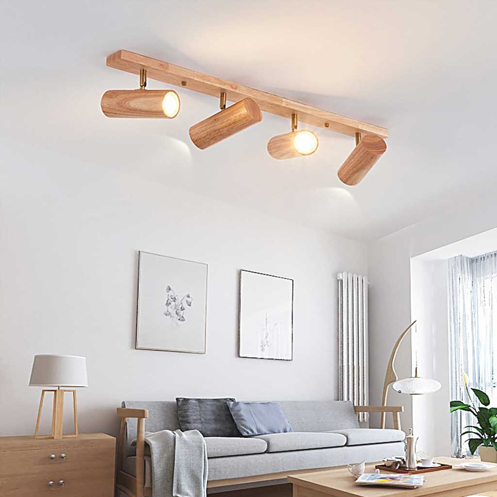 Nordisk Enkel Træ Væglampe – Justerbar LED-Spotlight til Moderne Stemningsbelysning Ceiling Lights Tech Butik