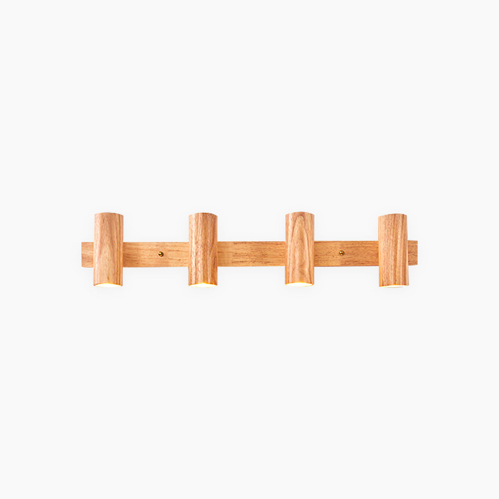 Nordisk Enkel Træ Væglampe – Justerbar LED-Spotlight til Moderne Stemningsbelysning Ceiling Lights Tech Butik Log farve 4 heads: L74cm*H15cm / L29.13'' × H5.91'' (28W)