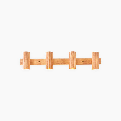 Nordisk Enkel Træ Væglampe – Justerbar LED-Spotlight til Moderne Stemningsbelysning Ceiling Lights Tech Butik Log farve 4 heads: L74cm*H15cm / L29.13'' × H5.91'' (28W)