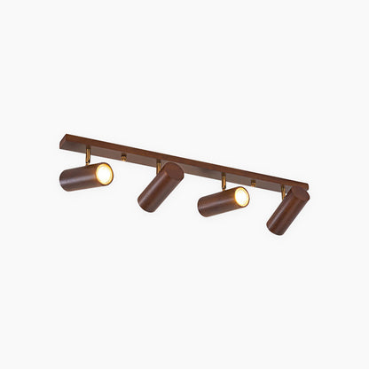 Nordisk Enkel Træ Væglampe – Justerbar LED-Spotlight til Moderne Stemningsbelysning Ceiling Lights Tech Butik Valnød farve 4 heads: L74cm*H15cm / L29.13'' × H5.91'' (28W)