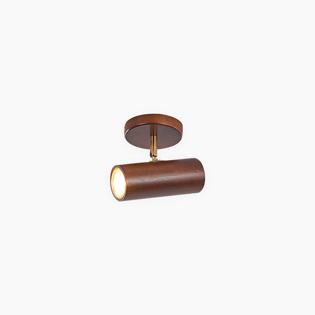 Nordisk Enkel Træ Væglampe – Justerbar LED-Spotlight til Moderne Stemningsbelysning Ceiling Lights Tech Butik Valnød farve 1 head: Dia5cm*H15cm / L1.97'' × H5.91'' (7W)