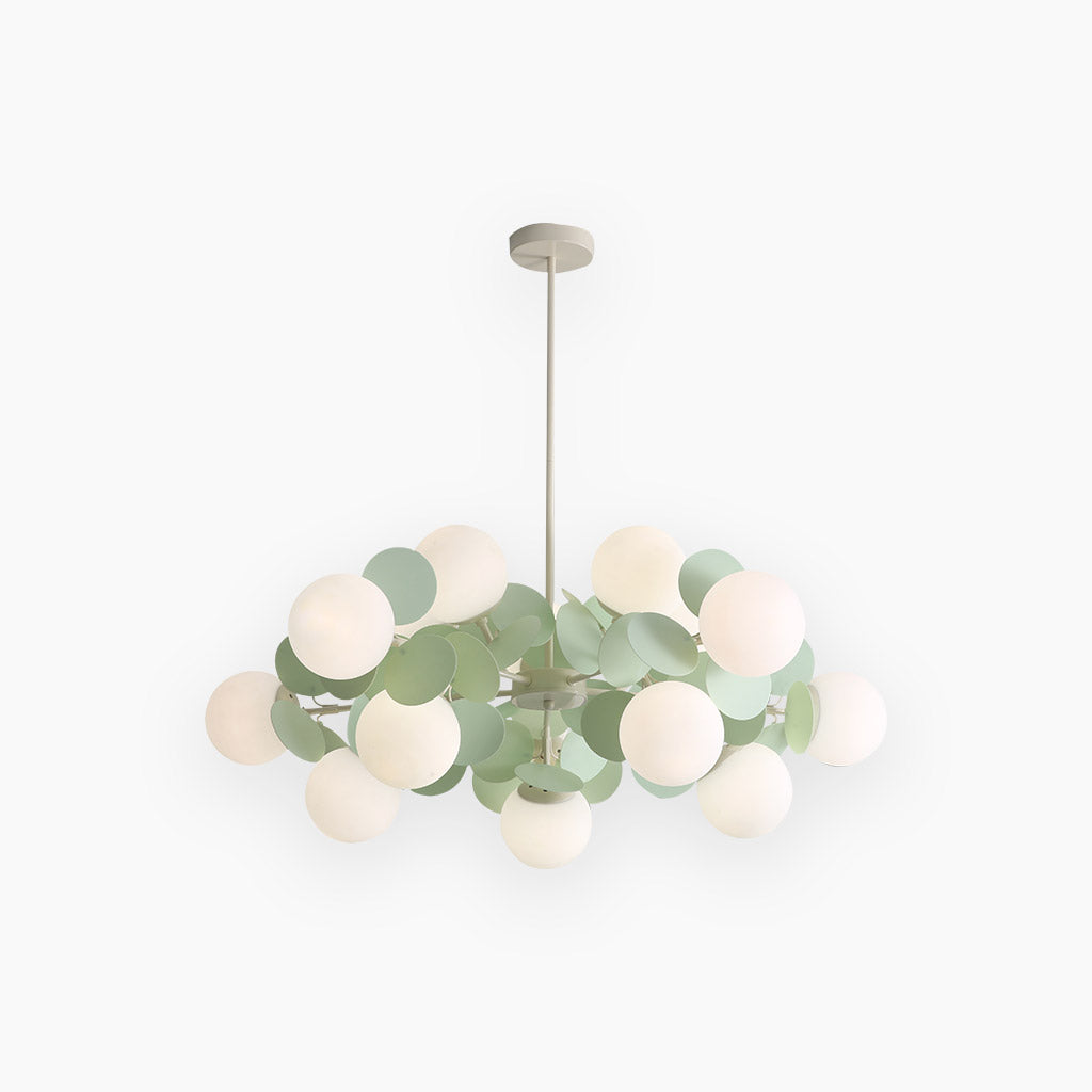 Moderne Kunstnerisk Opal Lysekrone Pendellampe – Forvandl Dit Rum til et Nutidigt Kunstunivers Chandeliers Tech Butik Grøn 15 Lys: Shade Dia90cm*H30cm/Dia35.43" x H11.81"