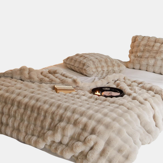 Chunky Knit Falsk Pels Vægtet Tæppe - Hyggelig & Stilfuld Vægtede tæpper Tech Butik Espresso 100x160cm