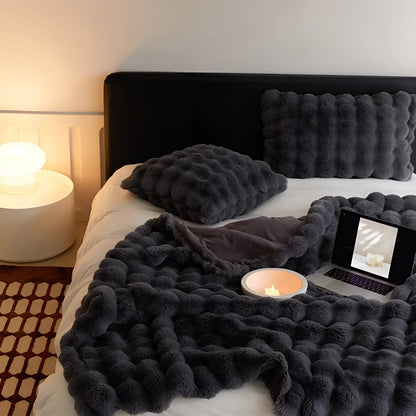 Chunky Knit Falsk Pels Vægtet Tæppe - Hyggelig & Stilfuld Vægtede tæpper Tech Butik Skygge 100x160cm