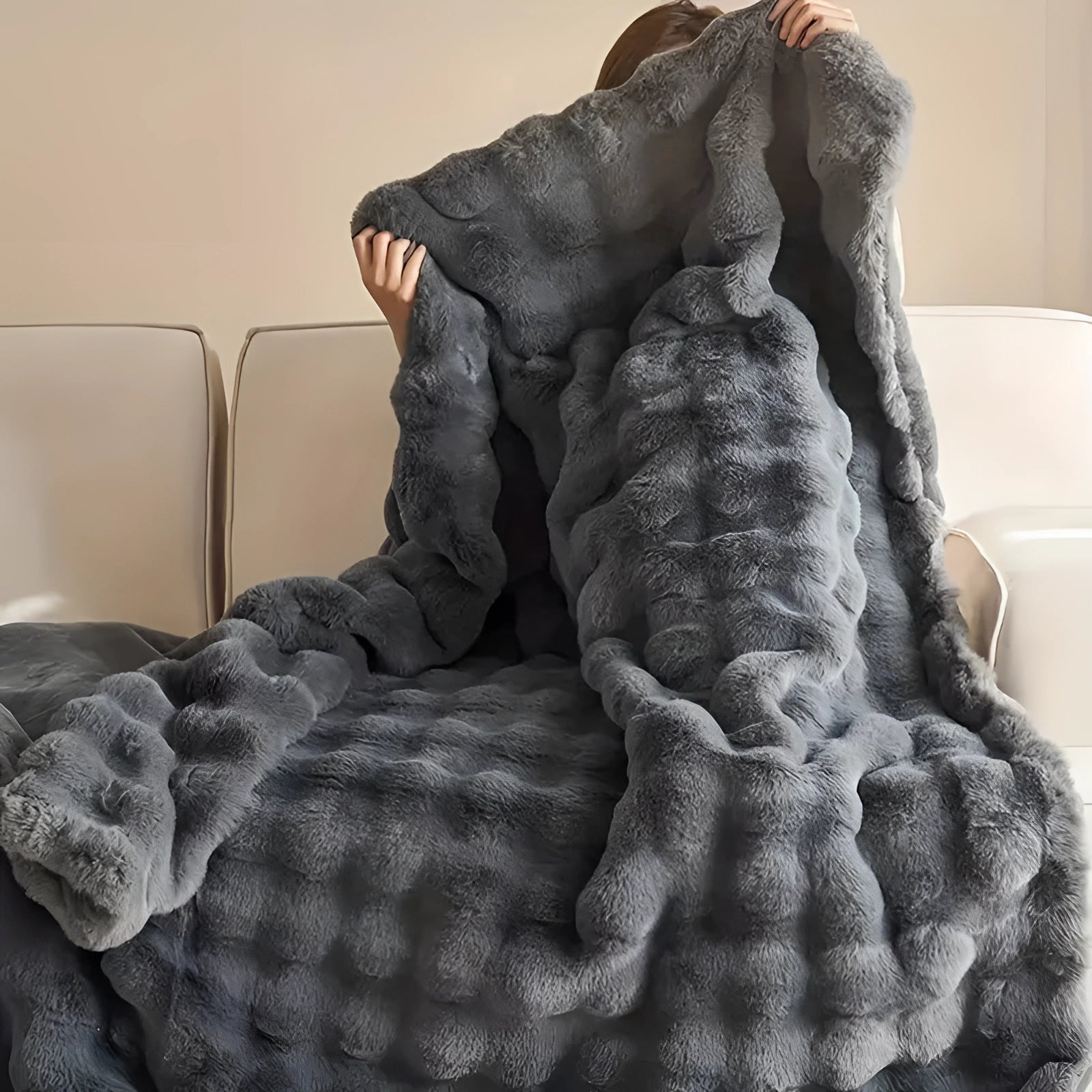 Chunky Knit Falsk Pels Vægtet Tæppe - Hyggelig & Stilfuld Vægtede tæpper Tech Butik