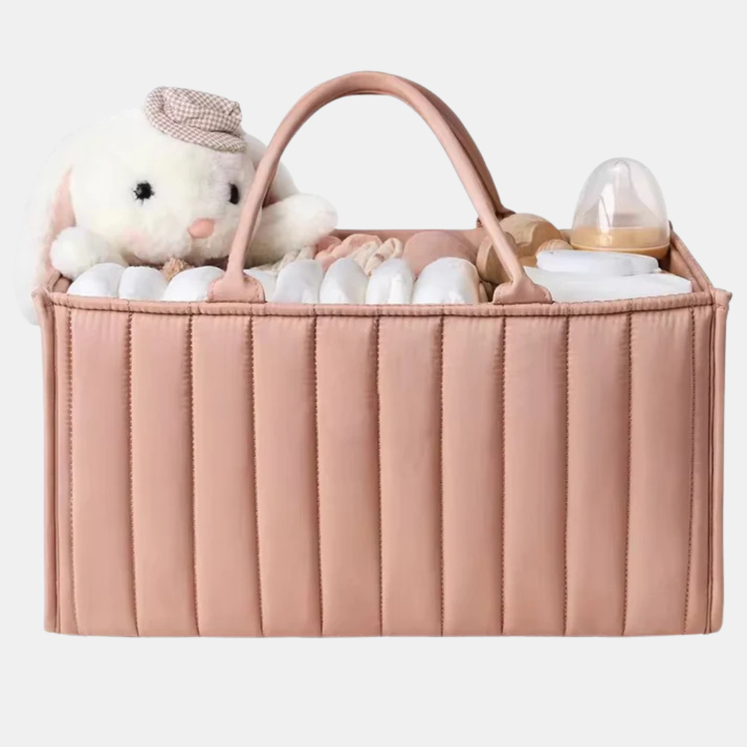 Multifunktionel Bomulds Ble- & Babykurv – Organiseret Forældreskab gjort Let Baby & Children Tech Butik Dusky Pink