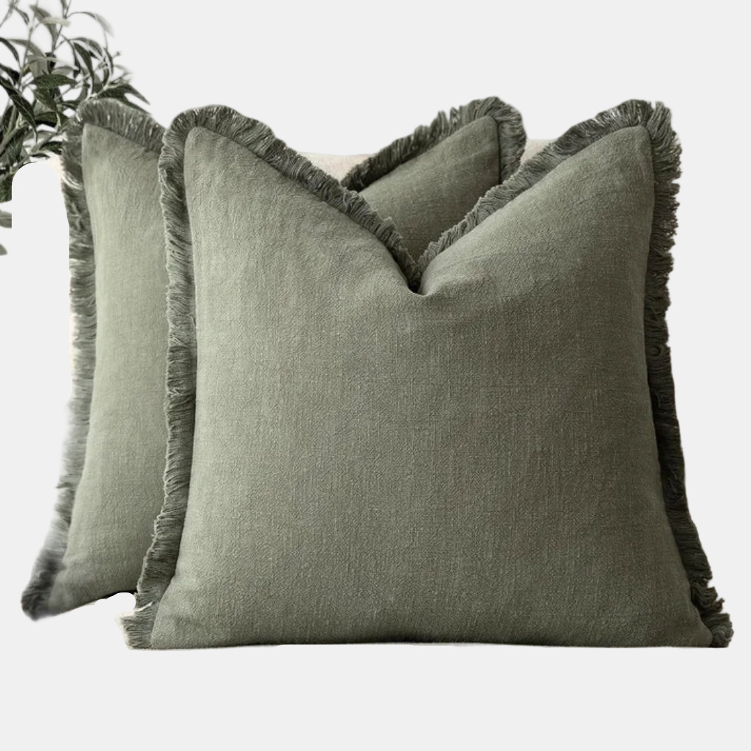 Dekorative Nordiske Flæse Pude Betræk – Elegant Komfort til Dit Hjem Cushions Tech Butik Olivengrøn 45*45cm