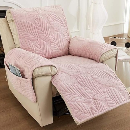 Lænestolsbetræk med Bladmønster – Stilfuld Beskyttelse til Din Yndlingsstol Tech Butik Lyserød 24"x88.5"