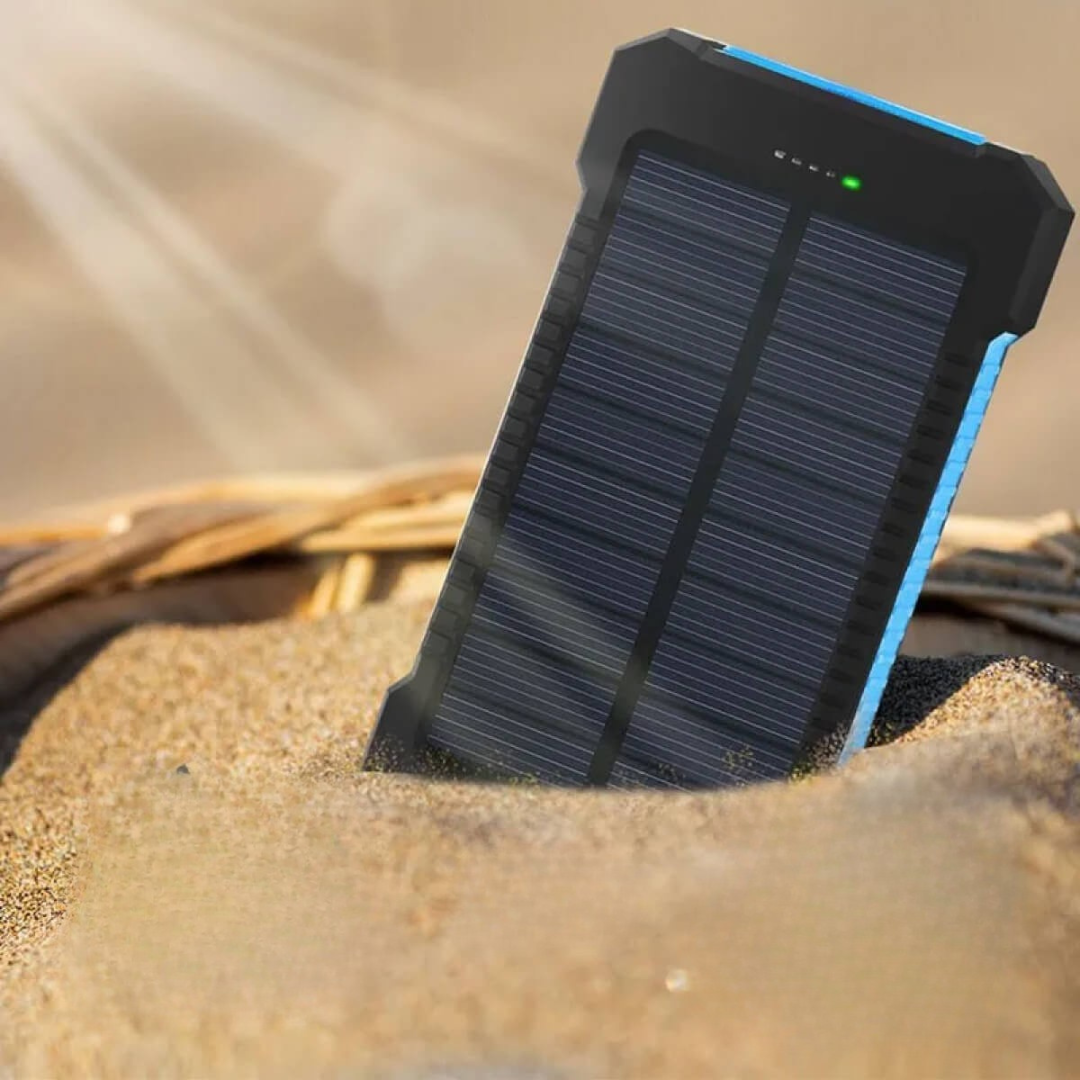 Solopladnings Vandtæt Powerbank | Miljøvenlig Strøm Overalt Powerbanks Tech Butik