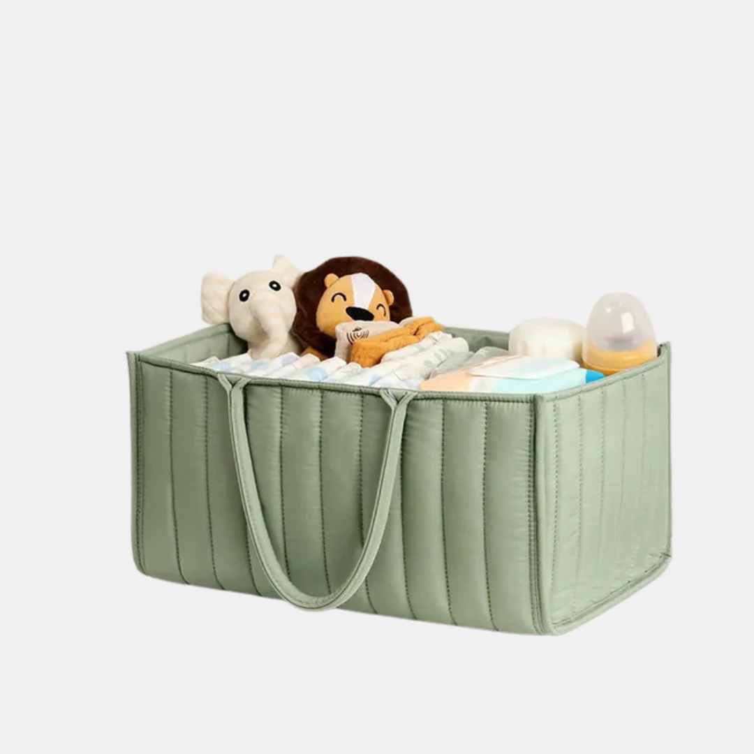 Multifunktionel Bomulds Ble- & Babykurv – Organiseret Forældreskab gjort Let Baby & Children Tech Butik Grøn