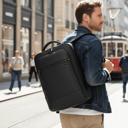 Elegant Læder Rygsæk til Laptop – USB-Klar til Moderne Livsstil Bags Tech Butik