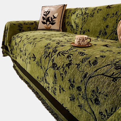 Elegant Chenille Sofabetræk – Hyggelig Elegance Møder Daglig Beskyttelse Tech Butik Olivengrøn 71"x51"