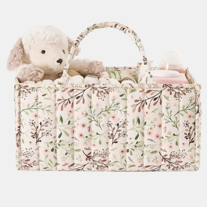 Multifunktionel Bomulds Ble- & Babykurv – Organiseret Forældreskab gjort Let Baby & Children Tech Butik Lyserøde blomster