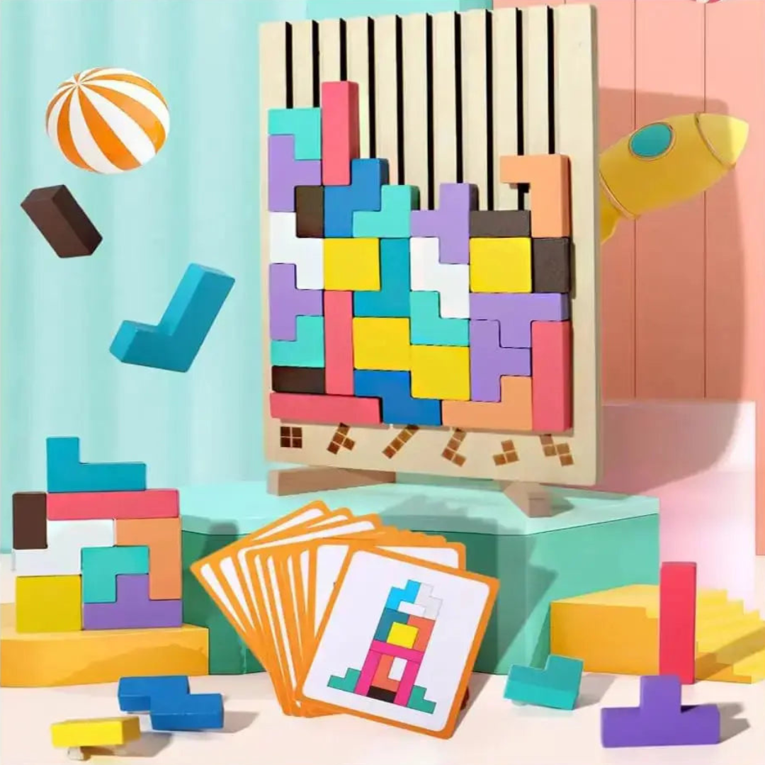 Træstablingspuzzle Spil – Stressaflastning & Koncentrationstræning Toy Tech Butik