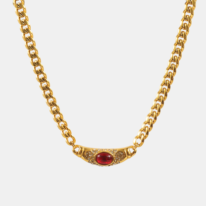 Vintage Vedhængshalskæde – Glimt af Sofistikeret Stil Necklace Tech Butik Rubin 18k Gul Guld