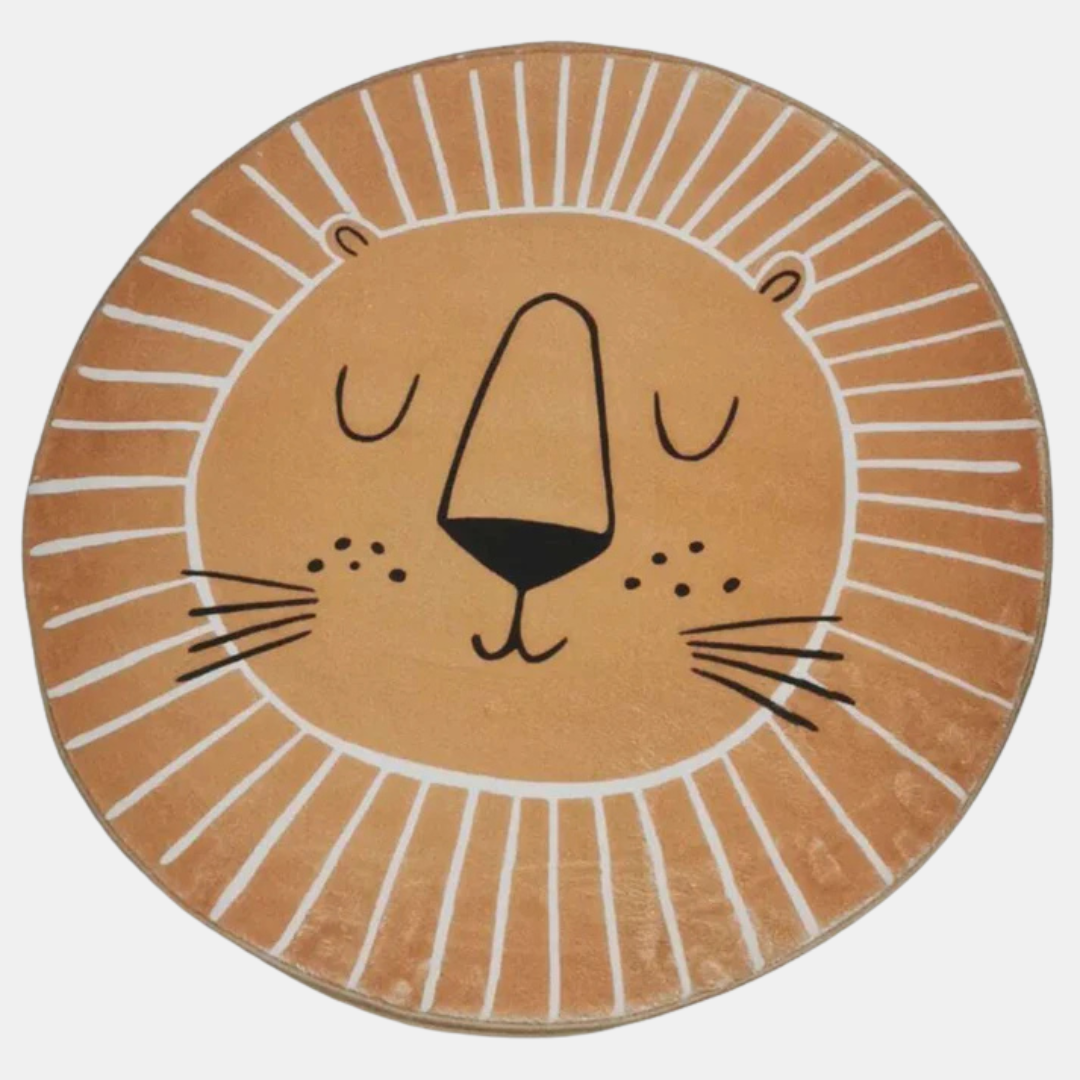 Rund Løve Tæppe til Børneværelset – Legende Komfort til Små Opdagelsesrejsende Baby & Children Tech Butik