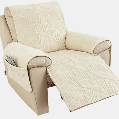 Lænestolsbetræk med Bladmønster – Stilfuld Beskyttelse til Din Yndlingsstol Tech Butik Beige 24"x88.5"