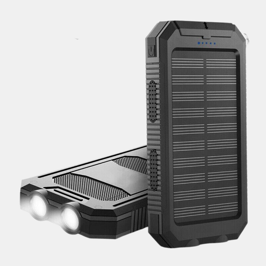 Solopladnings Vandtæt Powerbank | Miljøvenlig Strøm Overalt Powerbanks Tech Butik Sort