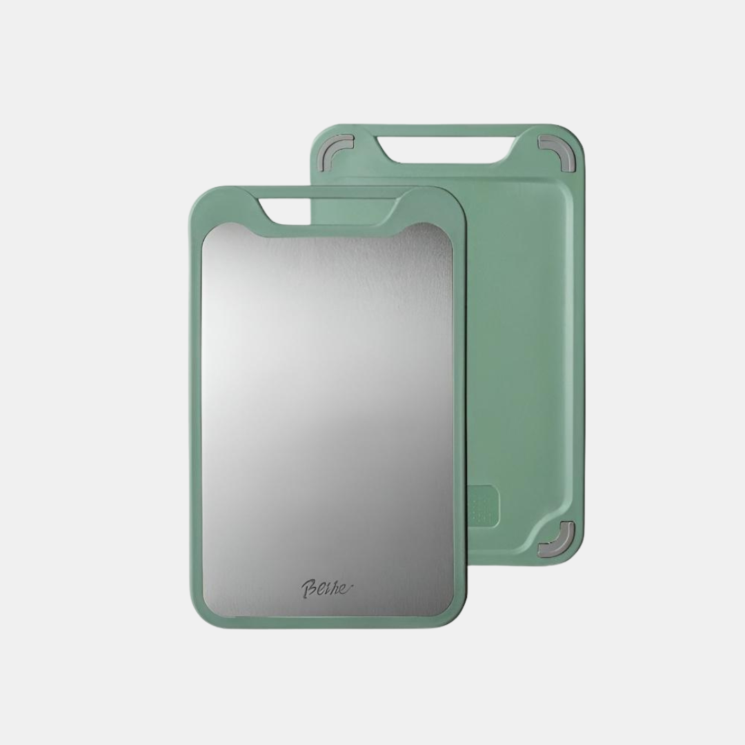 Stilfuldt Dobbeltsidet Skærebræt i Rustfrit Stål – Præcision på Begge Sider til Moderne Køkkener Skærebræt Tech Butik Grøn 14"x9"