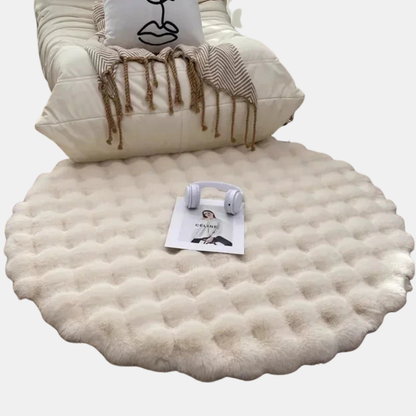 Fluffy & Super Blødt Plush Nordisk Rundt Shaggy Tæppe – Hyggelig Luksus til Enhver Stue Rugs Tech Butik Elfenben 80X80CM