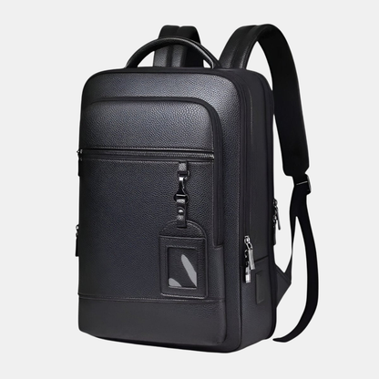 Elegant Læder Rygsæk til Laptop – USB-Klar til Moderne Livsstil Bags Tech Butik Sort-A