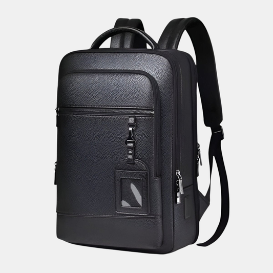 Elegant Læder Rygsæk til Laptop – USB-Klar til Moderne Livsstil Bags Tech Butik Sort-A