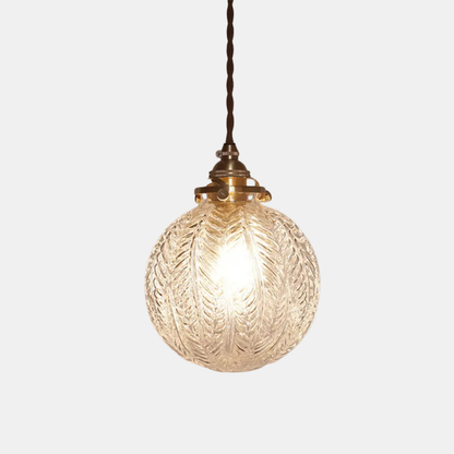 Moderne Industriel Sfærisk Loftslampe – Elegant Klar Glaspendel Belysning Tech Butik A Gennemsigtig