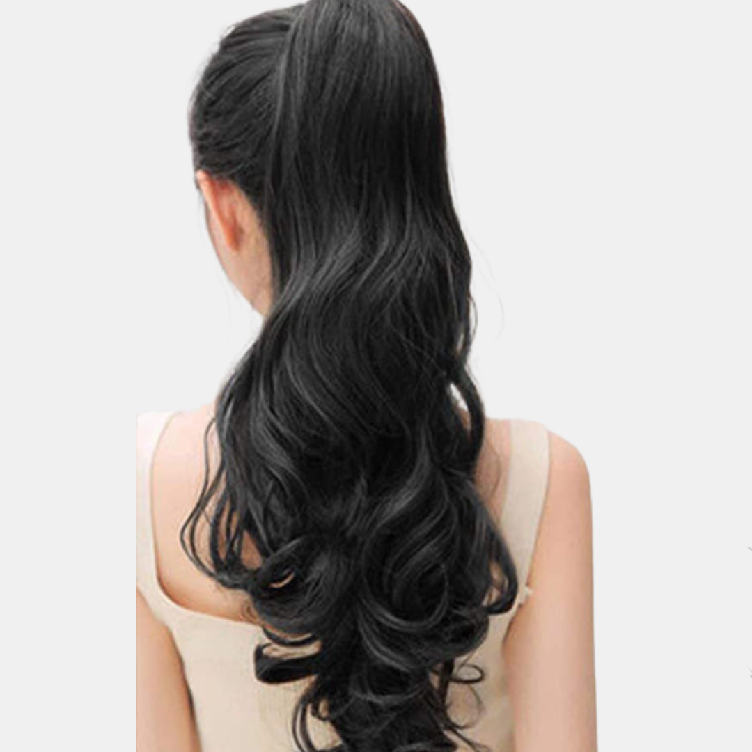 Hårforlængelse Ponytail – Voluminøs & Nem at Fastgøre | Naturlig Styling Tech Butik Sort