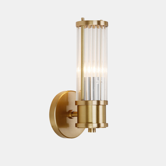 Modernistisk Gylden Væglampe med Cylindrisk Krystalskærm Væglamper Tech Butik 1.0 Guld