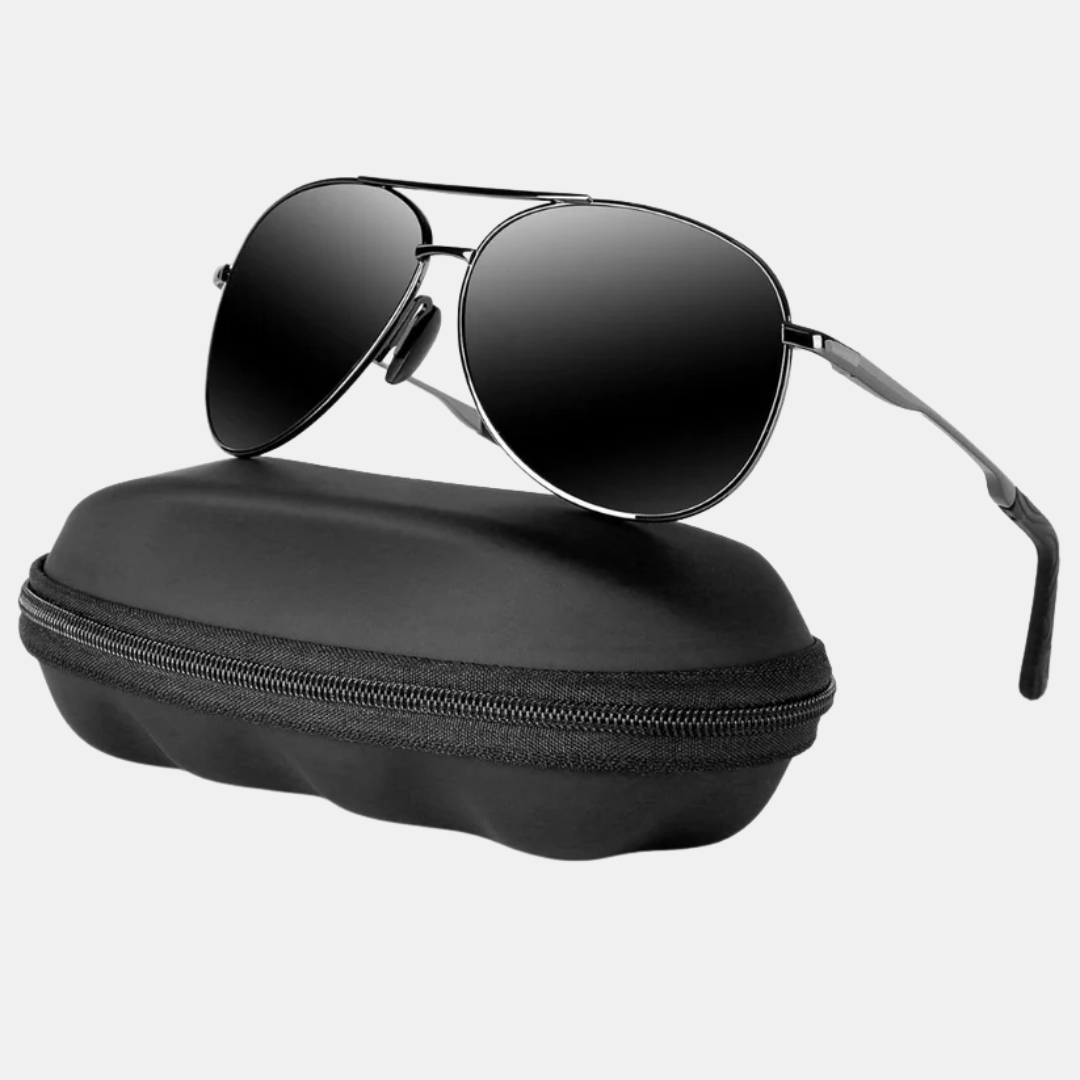 Premium Polariserede Aviator Solbriller – Stil møder beskyttelse Tech Butik Gråt stel - Sort linse