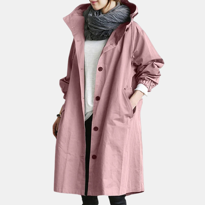 Vandtæt Oversized Mid-Længde Trenchcoat – Elegance Møder Funktion Kvinders frakker og jakker Tech Butik