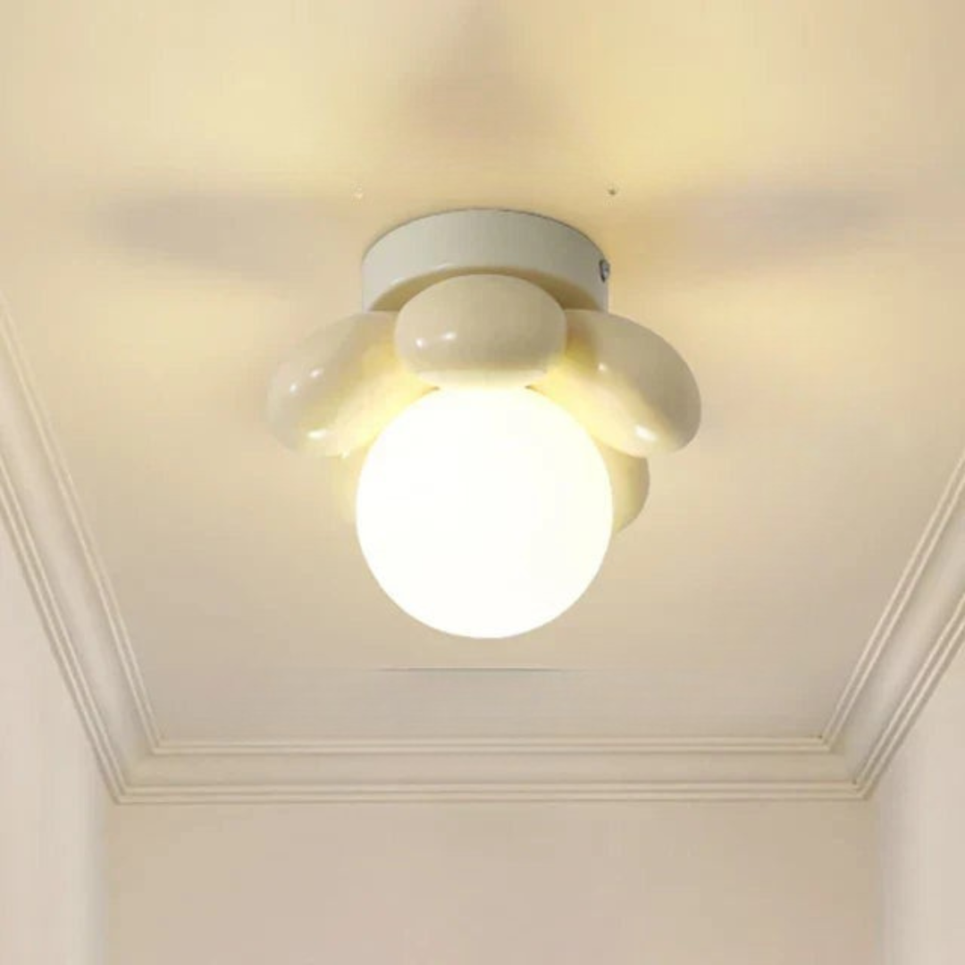 Moderne Blomsterloftlampe – Lys Dit Hjem Op med Blomsterlig Elegance Belysning Tech Butik Creme Varm Hvid