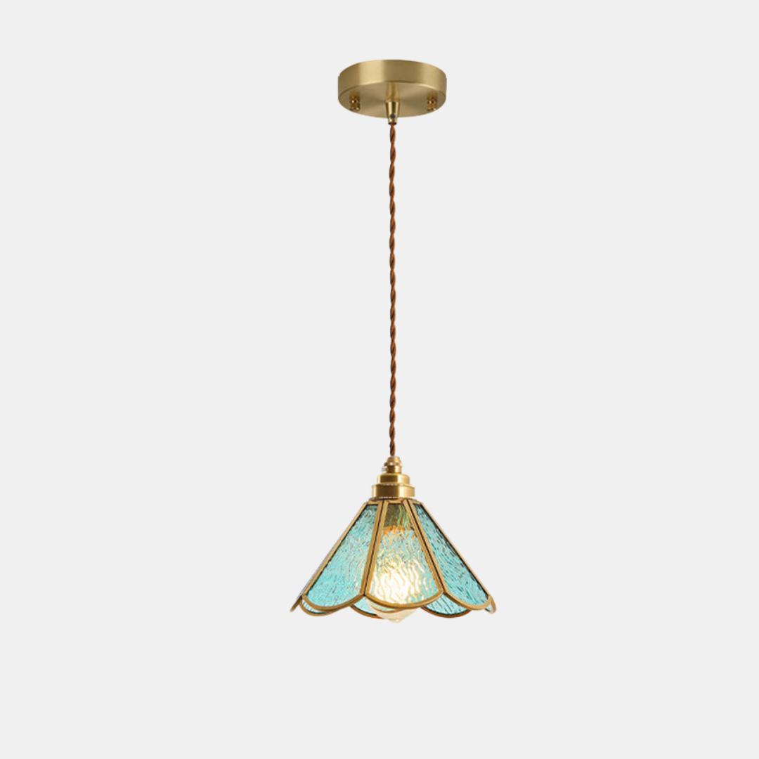 Isklar Glasloftlampe – Kegleformet Pendel til Soveværelset Lamper & Lysarmaturer Tech Butik Blå Kegle