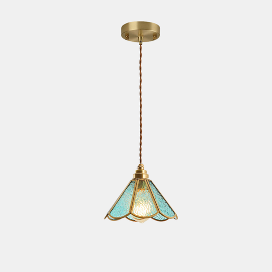 Isklar Glasloftlampe – Kegleformet Pendel til Soveværelset Lamper & Lysarmaturer Tech Butik Blå Kegle