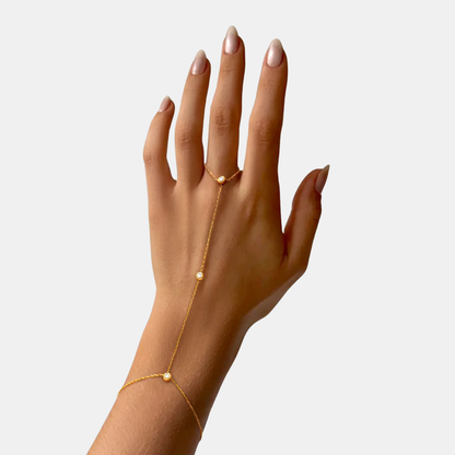 Kædevedhæng Finger Ring Palme Krystalarmbånd – Justerbart & Glitrende Jewelry Bracelet Chain Tech Butik Guld