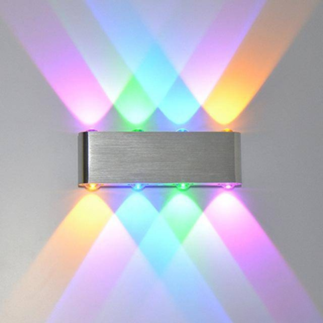 Krom LED Væglampe – Moderne Design med Farverig Stemning Væglamper Tech Butik Multifarvet