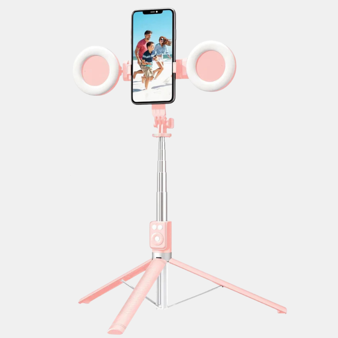 Multifunktionel Selfie Stick – Fang Perfekte Fotos Når Som Helst og Hvor Som Helst Kameraudstyr Tech Butik Lyserød