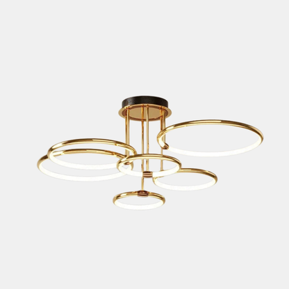 Moderne LED Lysekrone Loftslampe med Ring – Geometrisk Elegance Møder Stemningsfuld Belysning Loftlamper Tech Butik