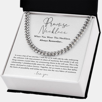 Promise Halskæde – Betydningsfuldt smykke til dem, du holder af Necklace Tech Butik Sølv Tofarvet standard æske