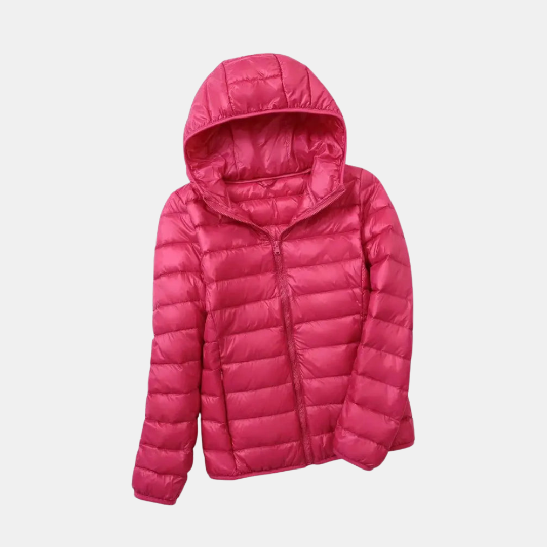 Lang Dunjakke til Kvinder – Luksuriøs Varme og Alsidig Stil Kvinders frakker og jakker Tech Butik Mørk pink XS