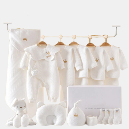 Nyfødt baby Luksussæt – Komfort, Stil & Gennemført Gave Tech Butik Hvid 0-3M