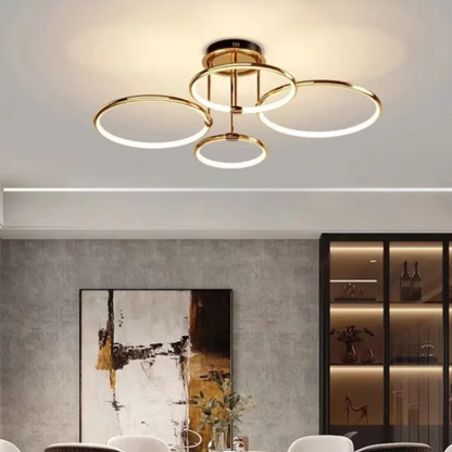 Moderne LED Lysekrone Loftslampe med Ring – Geometrisk Elegance Møder Stemningsfuld Belysning Loftlamper Tech Butik